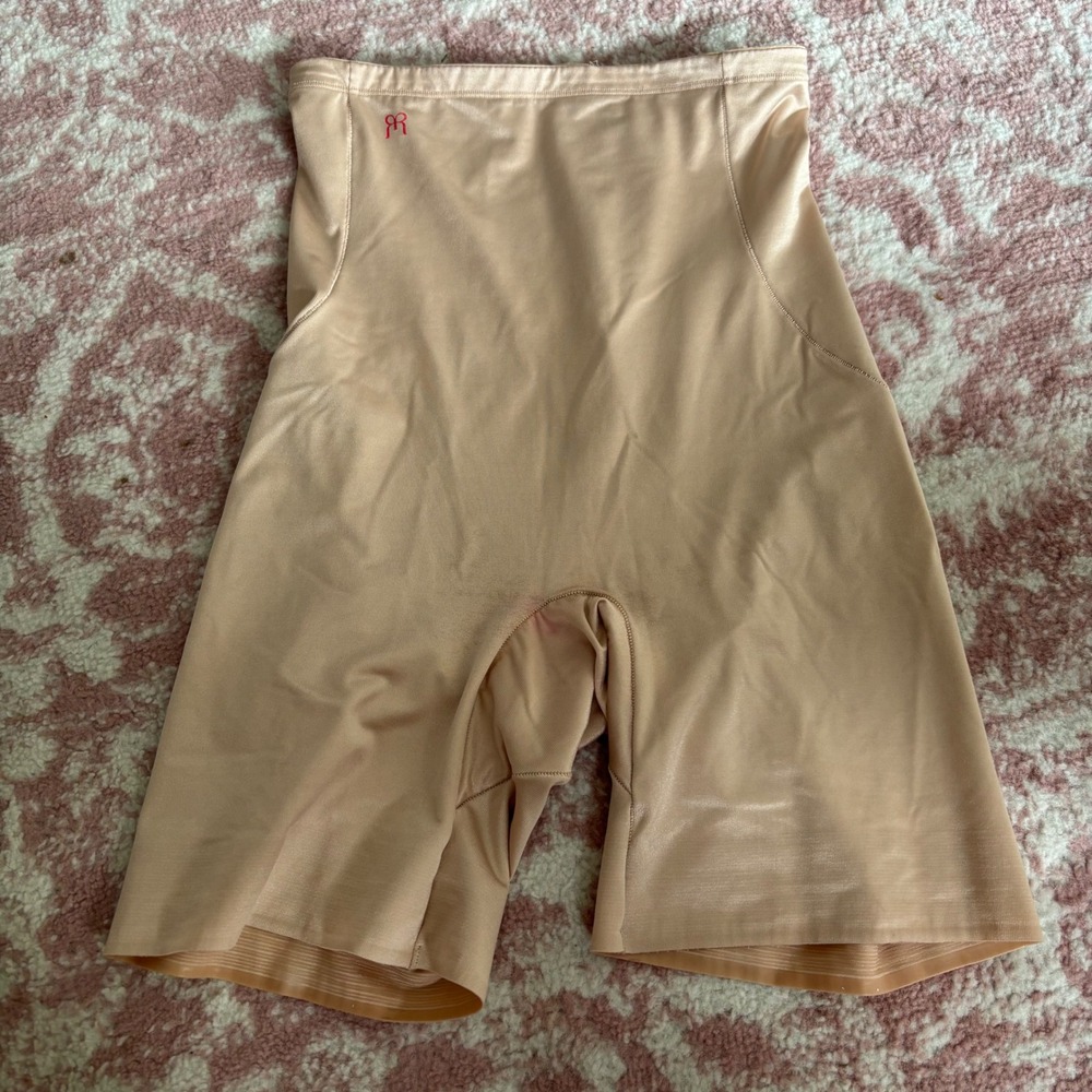 Ruby Ribbon Womens High Waisted Shapewear Shorts Nude Beige Size XL Compression